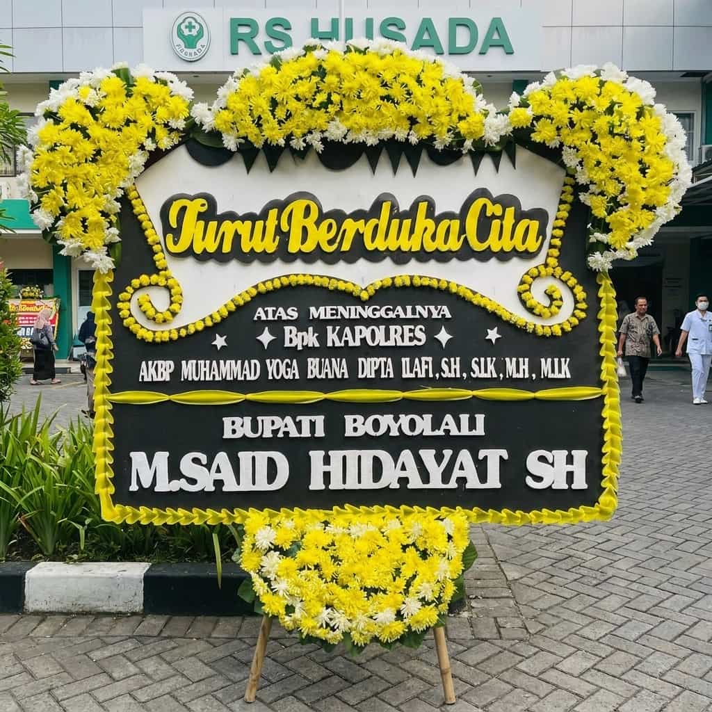Bunga papan duka cita yang dikirim ke Rumah Duka Husada Jakarta