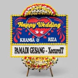 bunga papan wedding