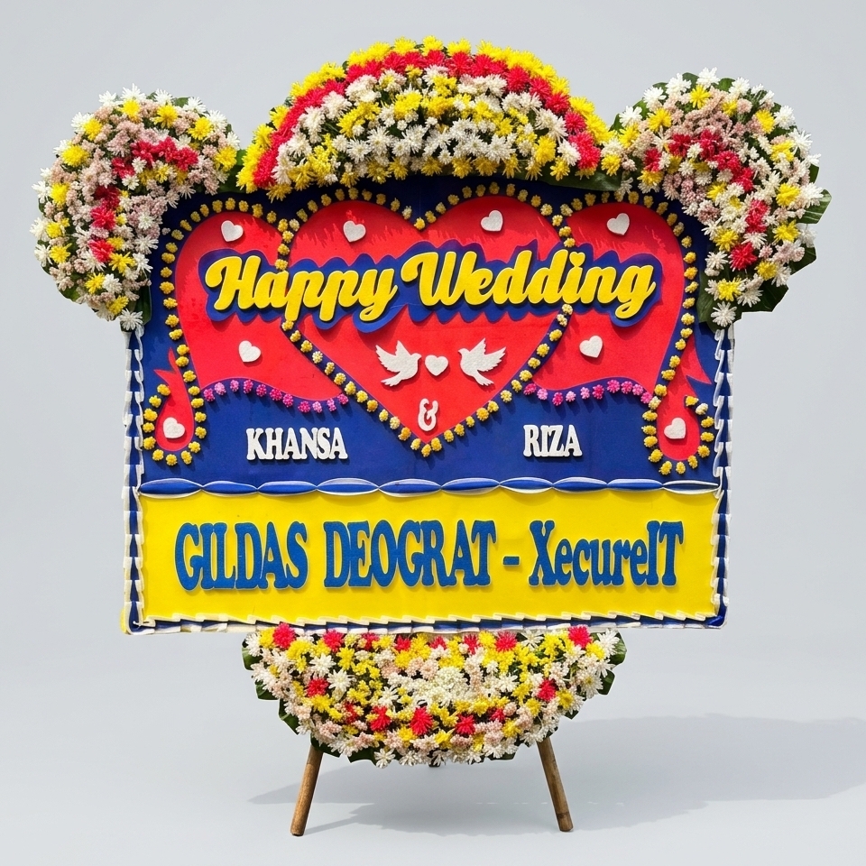 bunga papan wedding