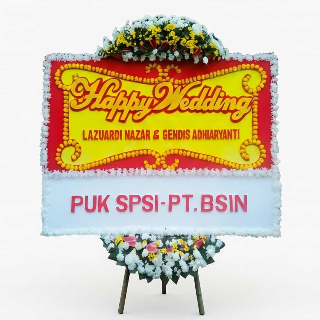 bunga papan pernikahan