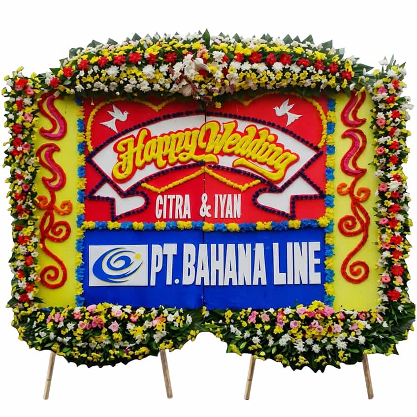 bunga papan pernikahan