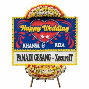 bunga papan wedding