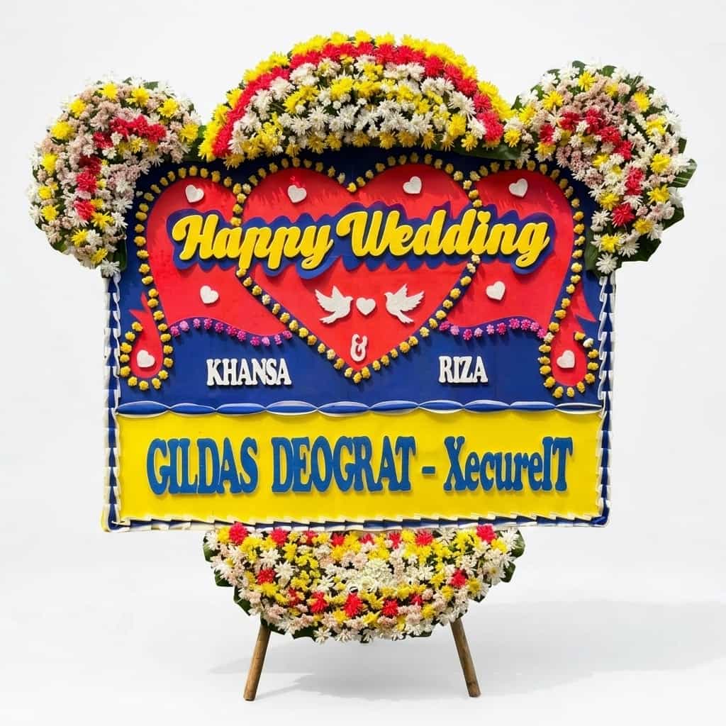 bunga papan wedding