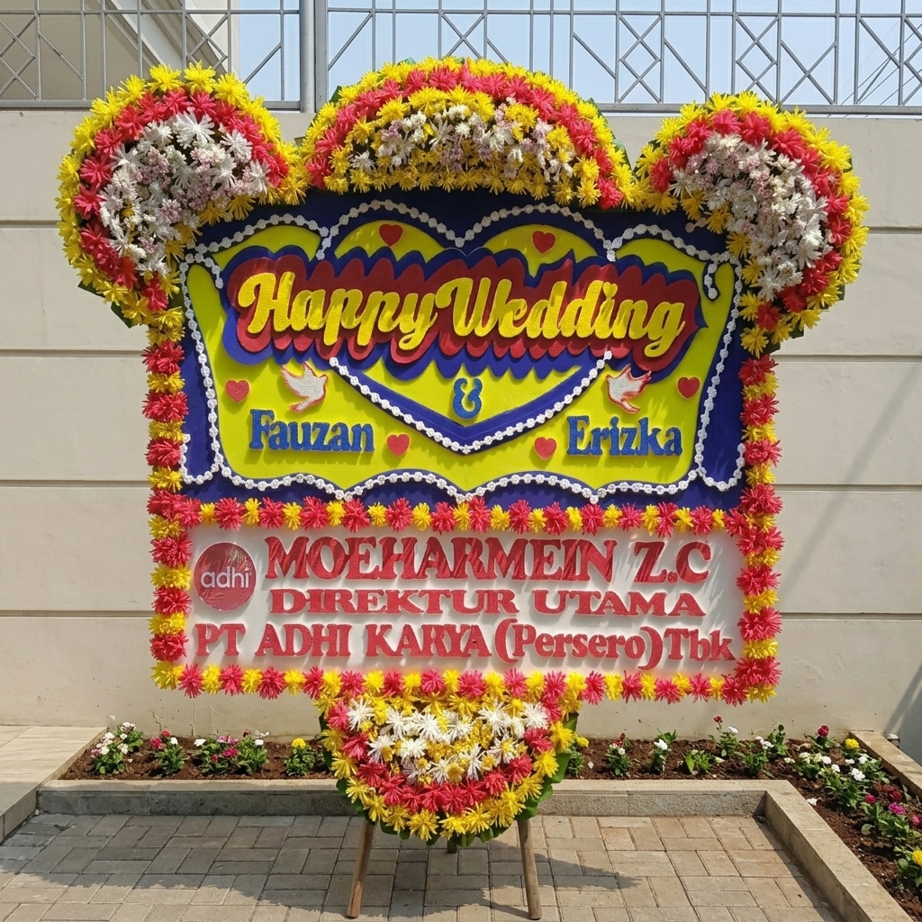 bunga papan pernikahan