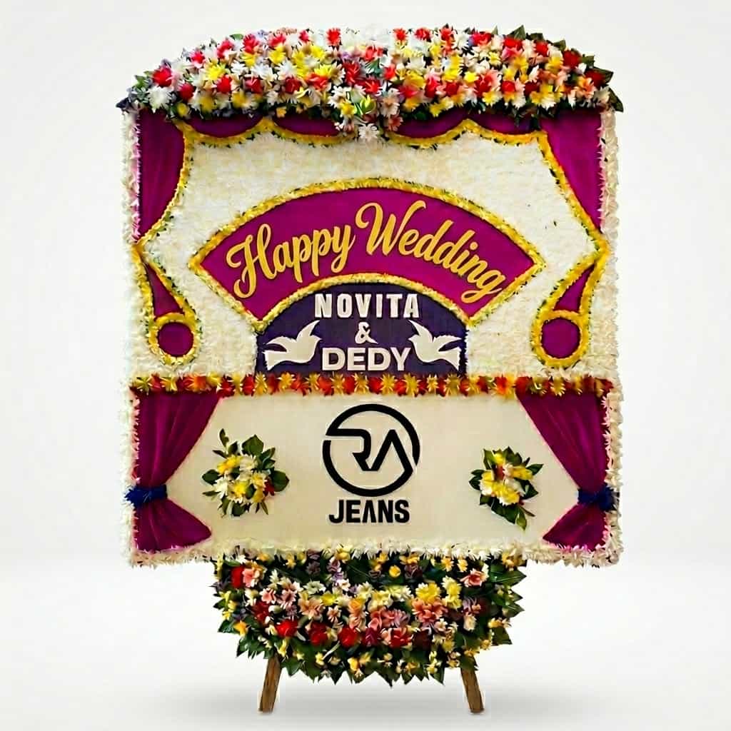 bunga papan wedding