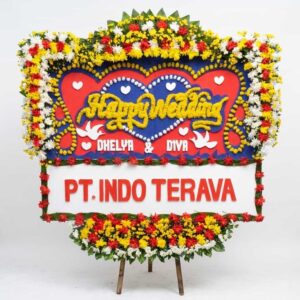 bunga papan wedding