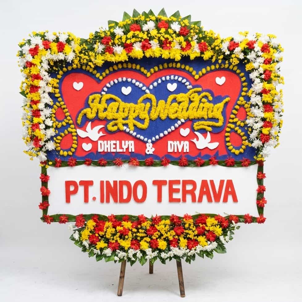 bunga papan wedding