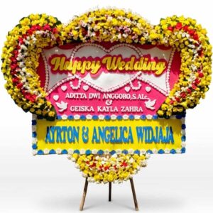 bunga papan wedding