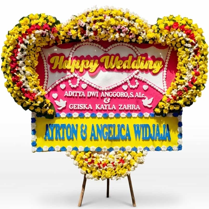 bunga papan wedding