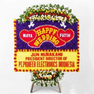 bunga papan wedding
