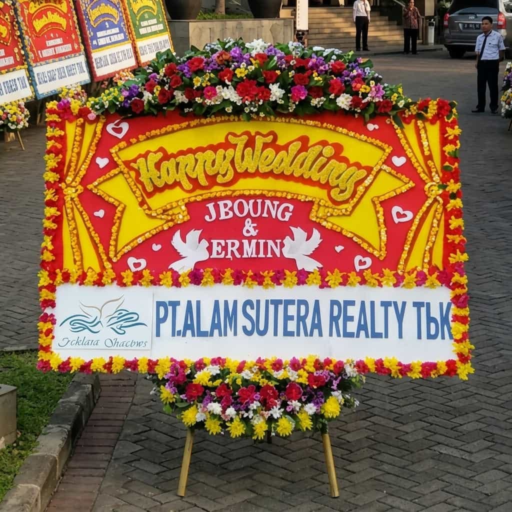 bunga papan pernikahan Balai Samudera