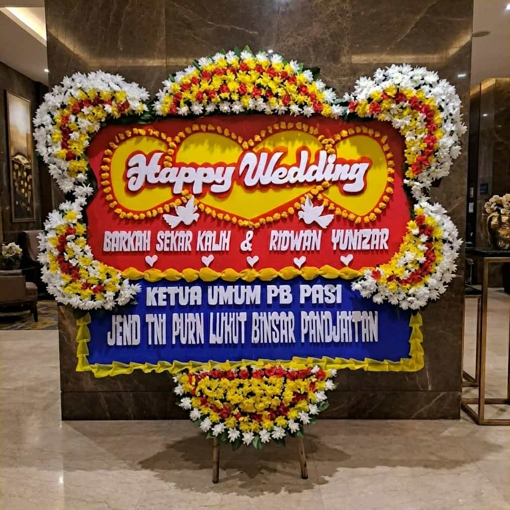 bunga papan pernikahan hotel shangri-la jakarta