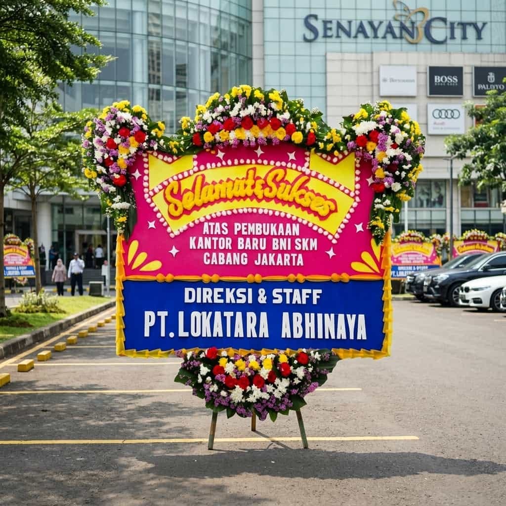 toko bunga papan grand opening senayan city jakarta selatan
