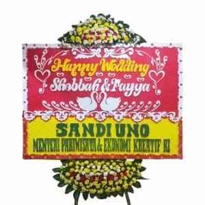 bunga papan happy wedding | pernikahan cirebon
