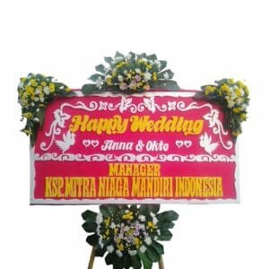 bunga papan happy wedding | pernikahan cirebon