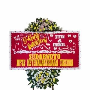 bunga papan happy wedding | pernikahan cirebon