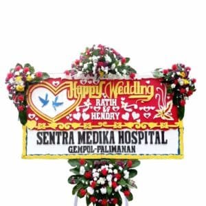bunga papan happy wedding | pernikahan cirebon