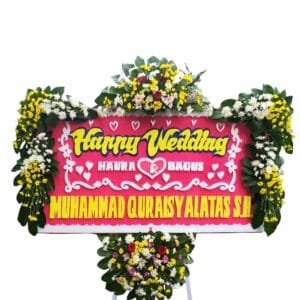 bunga papan happy wedding | pernikahan cirebon