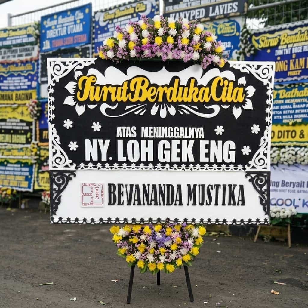 Pengiriman bunga papan duka cita ke Rumah Duka Nana Rohana Bandung