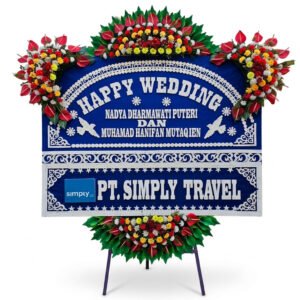 karangan bunga papan pernikahan padang - florist happy wedding padang
