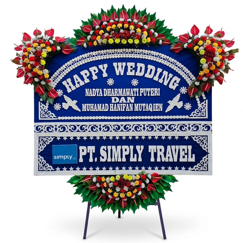 karangan bunga papan pernikahan padang - florist happy wedding padang
