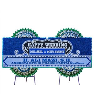 karangan bunga papan pernikahan padang - florist happy wedding padang