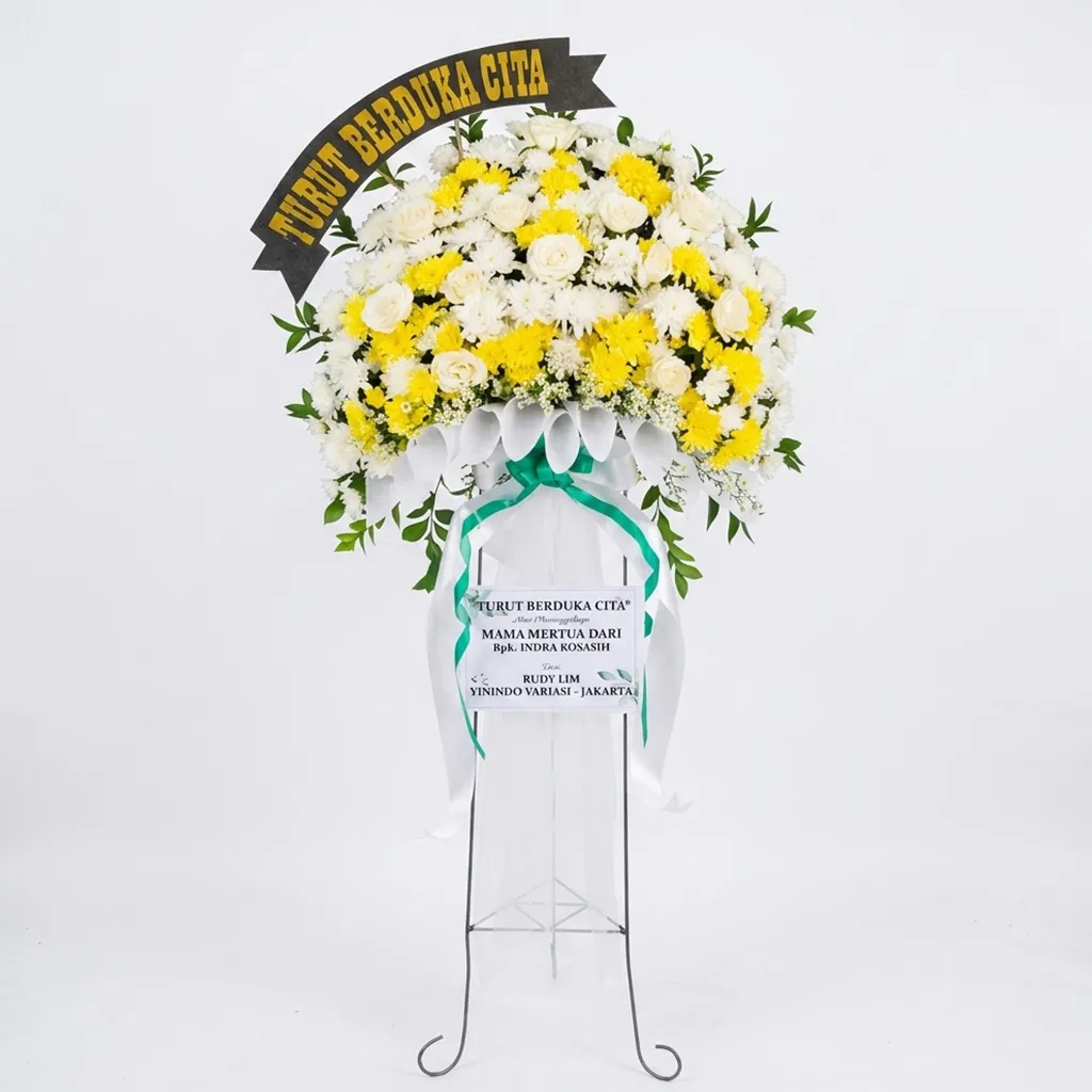rangkaian bunga standing duka cita padang - florist standing flower padang