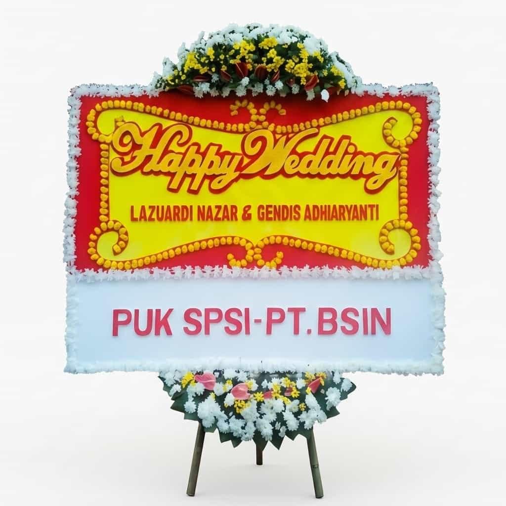 bunga papan pernikahan